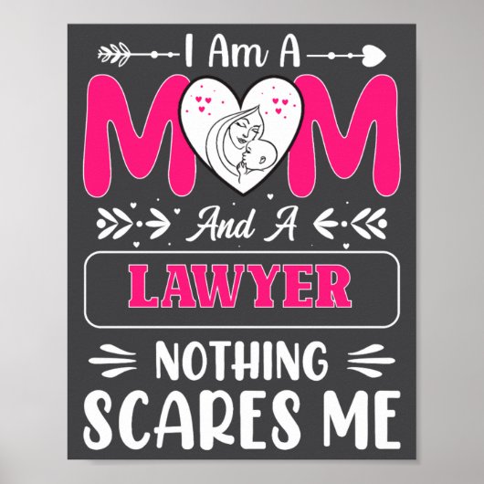 Nothing Es Me Funny Lawyer Mom Quote  Poster (Voorkant)