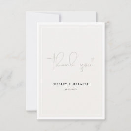 Nothing Fancy Just Love Beige Elegant Wedding Bedankkaart