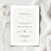 Nothing Fancy Just Love Beige Elegant Wedding Kaart