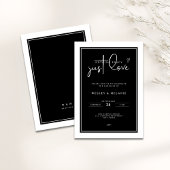Nothing Fancy Just Love Black Elegant Wedding Kaart