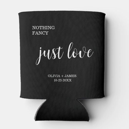 Nothing Fancy Just Love Black Wedding   Blikjeskoeler (Achterkant)