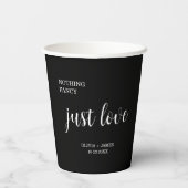 Nothing Fancy Just Love Black Wedding   Papieren Bekers (Achterkant)