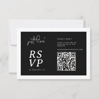 Nothing Fancy Just Love Black White QR-code RSVP 