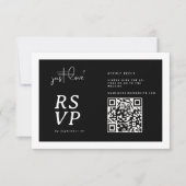 Nothing Fancy Just Love Black White QR-code RSVP Kaartje (Voorkant)