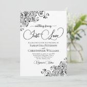 Nothing Fancy Just Love Black & White Wedding Kaart (Staand voorkant)