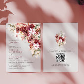 Nothing Fancy Just Love Burgundy Floral Qr Wedding Kaart