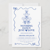 Nothing Fancy Just Love Champagne Tower Wedding Kaart (Voorkant)