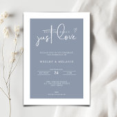 Nothing Fancy Just Love Dust Blue Elegant Wedding Kaart