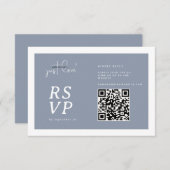 Nothing Fancy Just Love Dusty Blue QR-code RSVP  (Voorkant / Achterkant)
