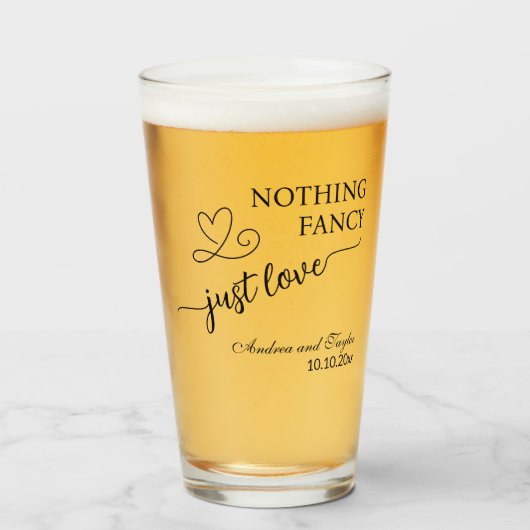 Nothing Fancy Just Love Elegant Wedding Glas (Voorkant gevuld)