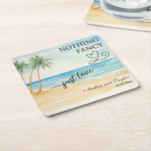 Nothing Fancy Just Love Elegant Wedding Kartonnen Onderzetters (Schuin)