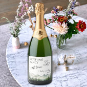 Nothing Fancy Just Love Elegant Wedding Sparkling Wijnetiket