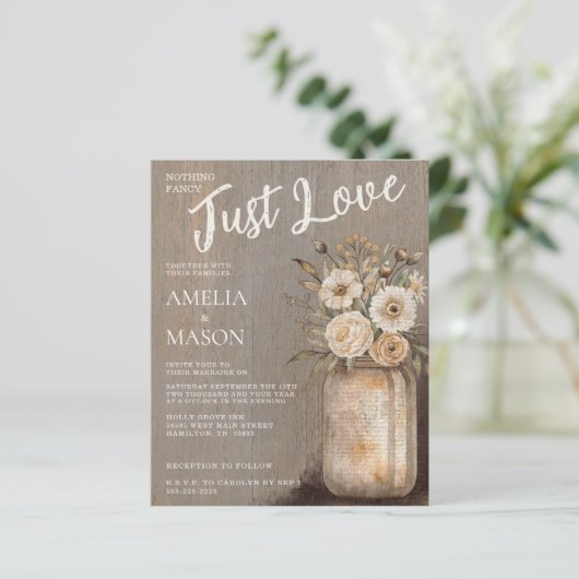 Nothing Fancy Just Love Floral Mason Jar Wedding (Staand voorkant)