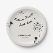 Nothing Fancy Just Love French Handwritten Wedding Papieren Bordje (Voorkant)