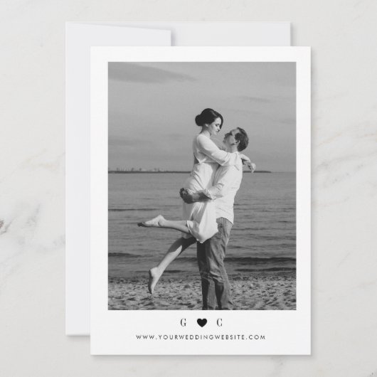 Nothing Fancy Just Love Luxe Script Photo Wedding Kaart (Achterkant)