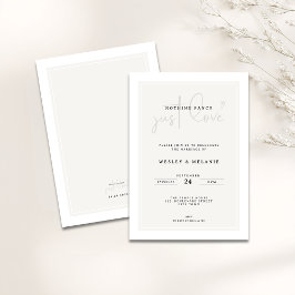 Nothing Fancy Just Love Minimal Elegant Wedding Kaart