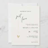 Nothing Fancy Just Love Minimal Wedding Invitation Kaart (Voorkant)