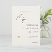 Nothing Fancy Just Love Minimal Wedding Invitation Kaart (Staand voorkant)