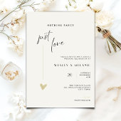 Nothing Fancy Just Love Minimal Wedding Invitation Kaart