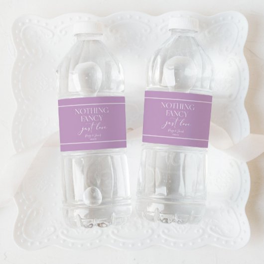 Nothing Fancy Just Love Minimalist Casual Wedding Waterfles Etiket
