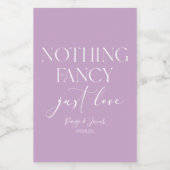 Nothing Fancy Just Love Minimalist Casual Wedding Wijn Etiket (Enkel label)
