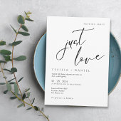 Nothing Fancy Just Love Minimalist Elegant wedding Kaart