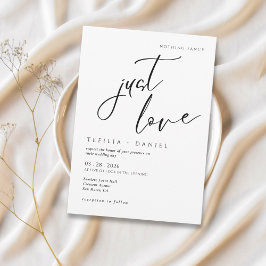 Nothing Fancy Just Love Minimalist Elegant wedding Kaart