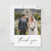 Nothing Fancy Just Love Minimalist Photo Wedding Bedankkaart (Voorkant)