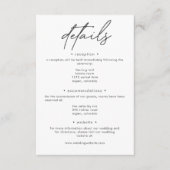 Nothing Fancy Just Love Minimalist Wedding Details Informatiekaartje (Voorkant)