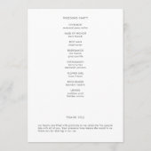 Nothing Fancy Just Love Minimalist Wedding Programmakaart (Achterkant)