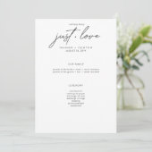 Nothing Fancy Just Love Minimalist Wedding Programmakaart (Staand voorkant)