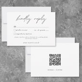 Nothing Fancy Just Love Minimalist Wedding QR Code RSVP Kaartje
