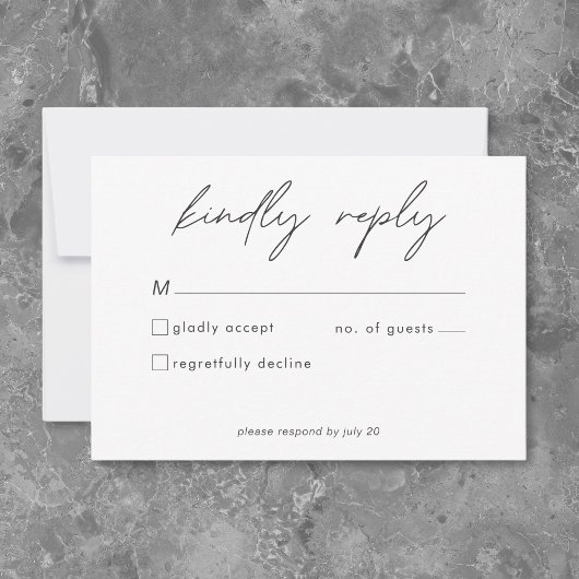 Nothing Fancy Just Love Minimalist Wedding  RSVP Kaartje