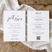 Nothing Fancy Just Love Modern Handwriting Wedding Kaart