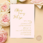 Nothing Fancy Just Love, Modern Wedding Dinner Kaart<br><div class="desc">Elegantly announce your happily ever after with our modern classy wedding elopement reception dinner celebration invitation card, with card title "Nothing Fancy, Just love". Tailored for couples continuing their love story, this invitation strikes a perfect balance of sophistication and charm, setting the scene for an unforgettable event. Featuring a modern...</div>