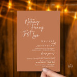 Nothing Fancy Just Love, Modern Wedding Dinner Kaart<br><div class="desc">Elegantly announce your happily ever after with our modern classy wedding elopement reception dinner celebration invitation card, with card title "Nothing Fancy, Just love". Tailored for couples continuing their love story, this invitation strikes a perfect balance of sophistication and charm, setting the scene for an unforgettable event. Featuring a modern...</div>