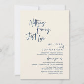 Nothing Fancy Just Love, Modern Wedding Dinner Kaart (Voorkant)
