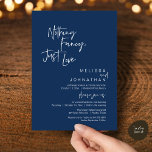 Nothing Fancy Just Love, Modern Wedding Reception Kaart<br><div class="desc">Elegantly announce your happily ever after with our modern classy wedding elopement reception dinner celebration invitation card, with card title "Nothing Fancy, Just love". Tailored for couples continuing their love story, this invitation strikes a perfect balance of sophistication and charm, setting the scene for an unforgettable event. Featuring a modern...</div>