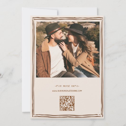 Nothing Fancy Just Love Photo QR Code Wedding Kaart (Achterkant)