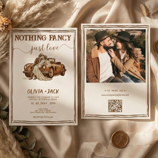 Nothing Fancy Just Love Photo QR Code Wedding   Kaart