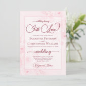 Nothing Fancy Just Love Pink Peonies Boho Wedding Kaart (Staand voorkant)