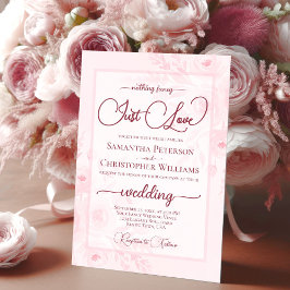 Nothing Fancy Just Love Pink Peonies Boho Wedding Kaart