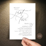 Nothing Fancy, Just Love, Romantic Wedding Dinner Kaart<br><div class="desc">Celebrate your love story with this elegant minimalist wedding invitation, designed with a refined sans font paired with delicate romantic elegant handwritten script. Perfect for couples who love modern romance, soft neutrals, and timeless typography, "Nothing Fancy, Just Love". Perfect for couples extending their joyous occasion, this invitation exudes sophistication with...</div>