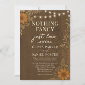 Nothing Fancy Just Love Rustic Boho Wedding Kaart (Voorkant)