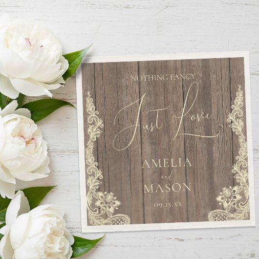 Nothing Fancy Just Love Rustic Wedding Servet