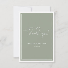 Nothing Fancy Just Love Sage Green Elegant Wedding Bedankkaart