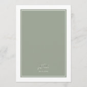 Nothing Fancy Just Love Sage Green Elegant Wedding Kaart (Achterkant)