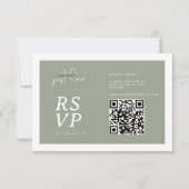 Nothing Fancy Just Love Sage Green QR-code RSVP  (Voorkant)