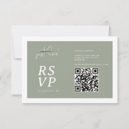 Nothing Fancy Just Love Sage Green QR-code RSVP 