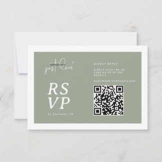 Nothing Fancy Just Love Sage Green QR-code RSVP 